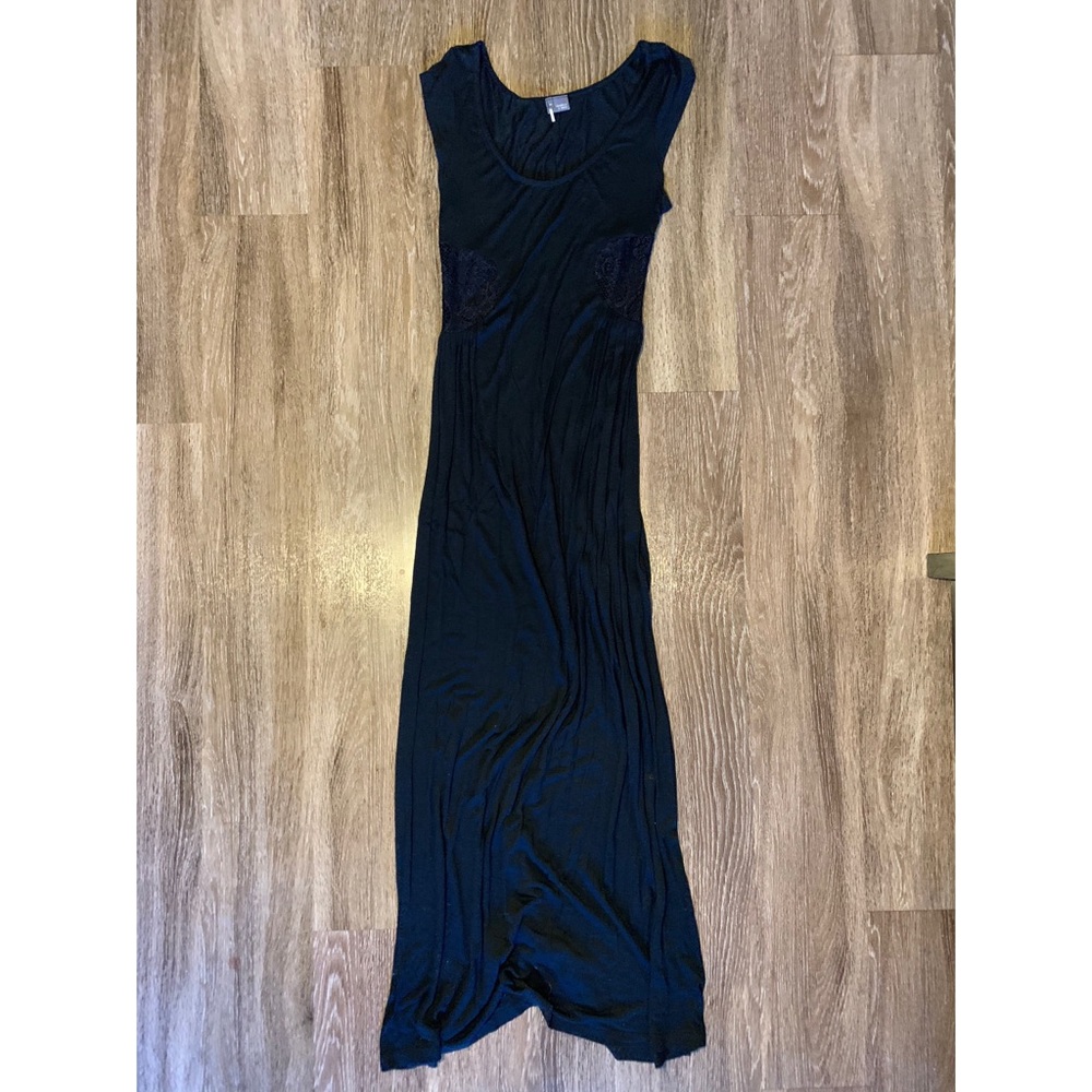 Black Maxi dress w/ lace side cutouts